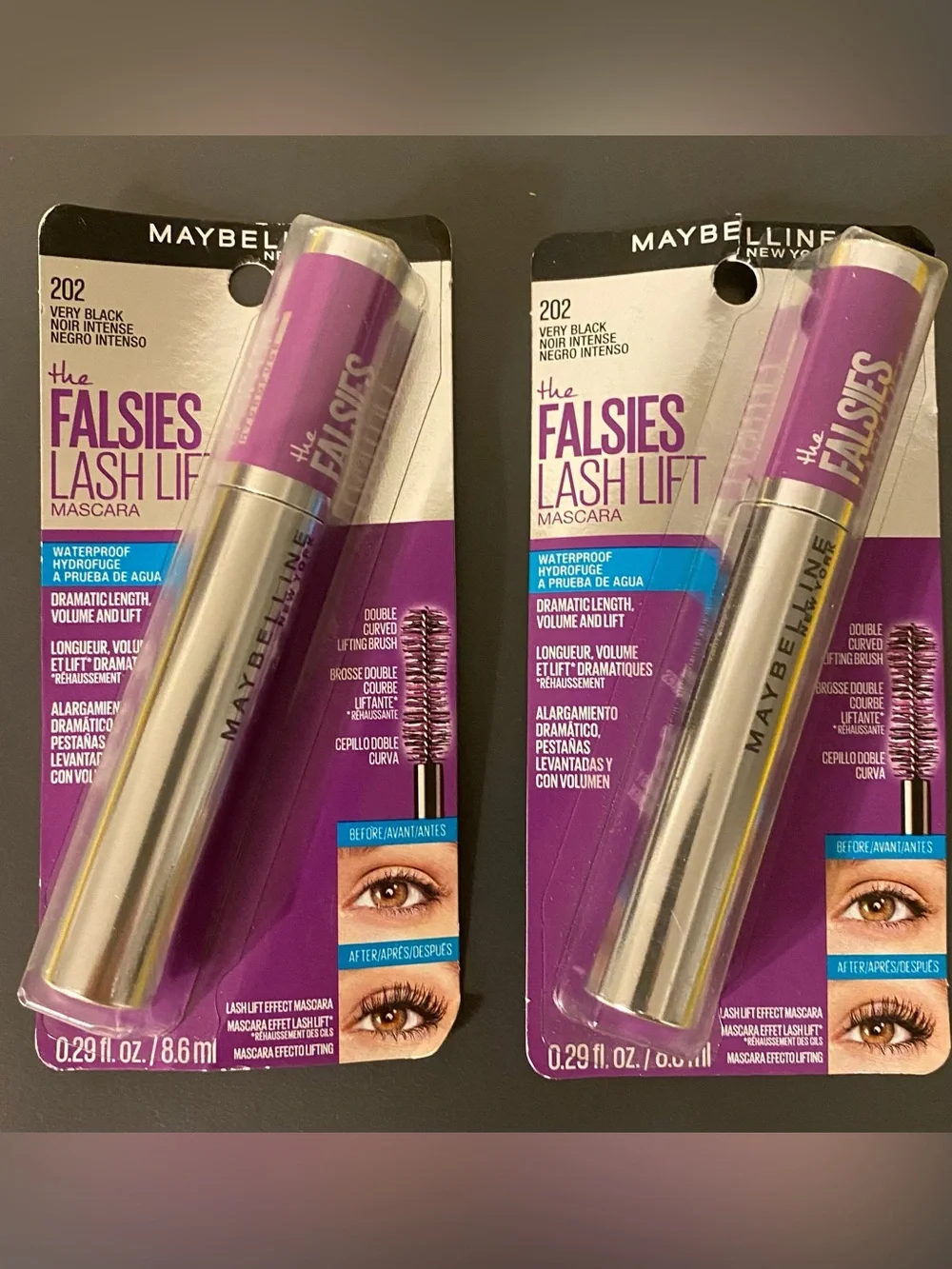Maybelline The Falsies Lash Lift Waterproof Mascara — Very Black (Set of 2)